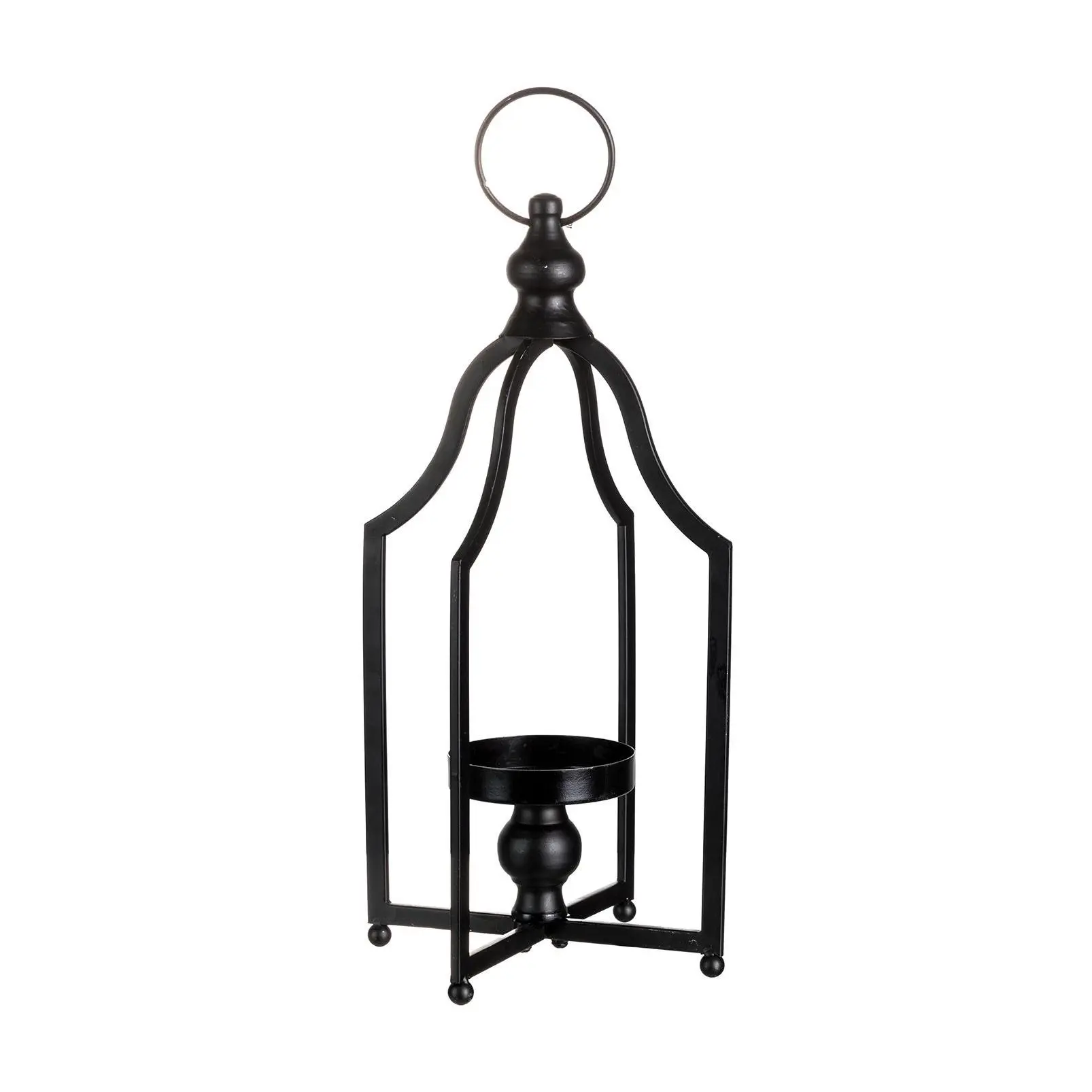Glitzhome Modern Farmhouse Open Scroll LanternSmall