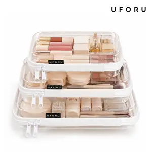 UFORU  Zippered transparent hard shell storage bag, 3-size transparent storage bag, suitable for travel, toy storage, makeup, school, transparent hard shell storage bag | 3-piece multi-purpose storage bag Pouch dealsforyou#SummerWins