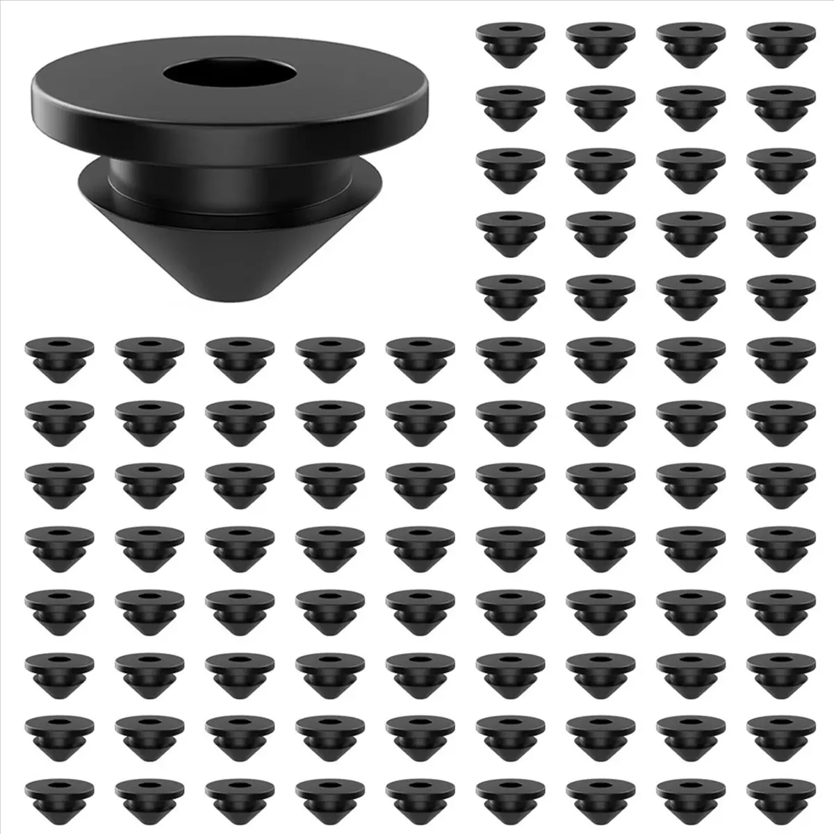 300PCS Multi-Size Cable Railing Rubber Grommets for 1/8inch-5/32in-3/16in Cables & Metal Posts - High Toughness, Waterproof, Railing Protection, Quick Install, Installation Flexibility Accessory Kit for Coastal Areas