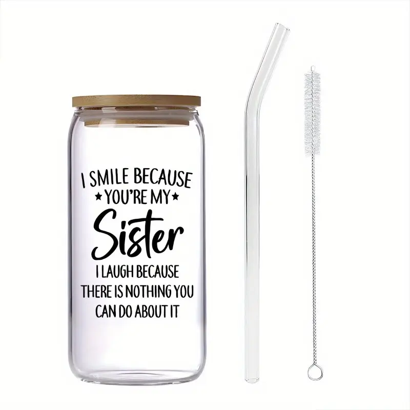 Best Friend Gift for Women, Friendship Gifts for Female Friends, Birthday Gifts for Best Friends, Graduation Gifts for Women, 16oz Glass Jar, Glass Storage Jar