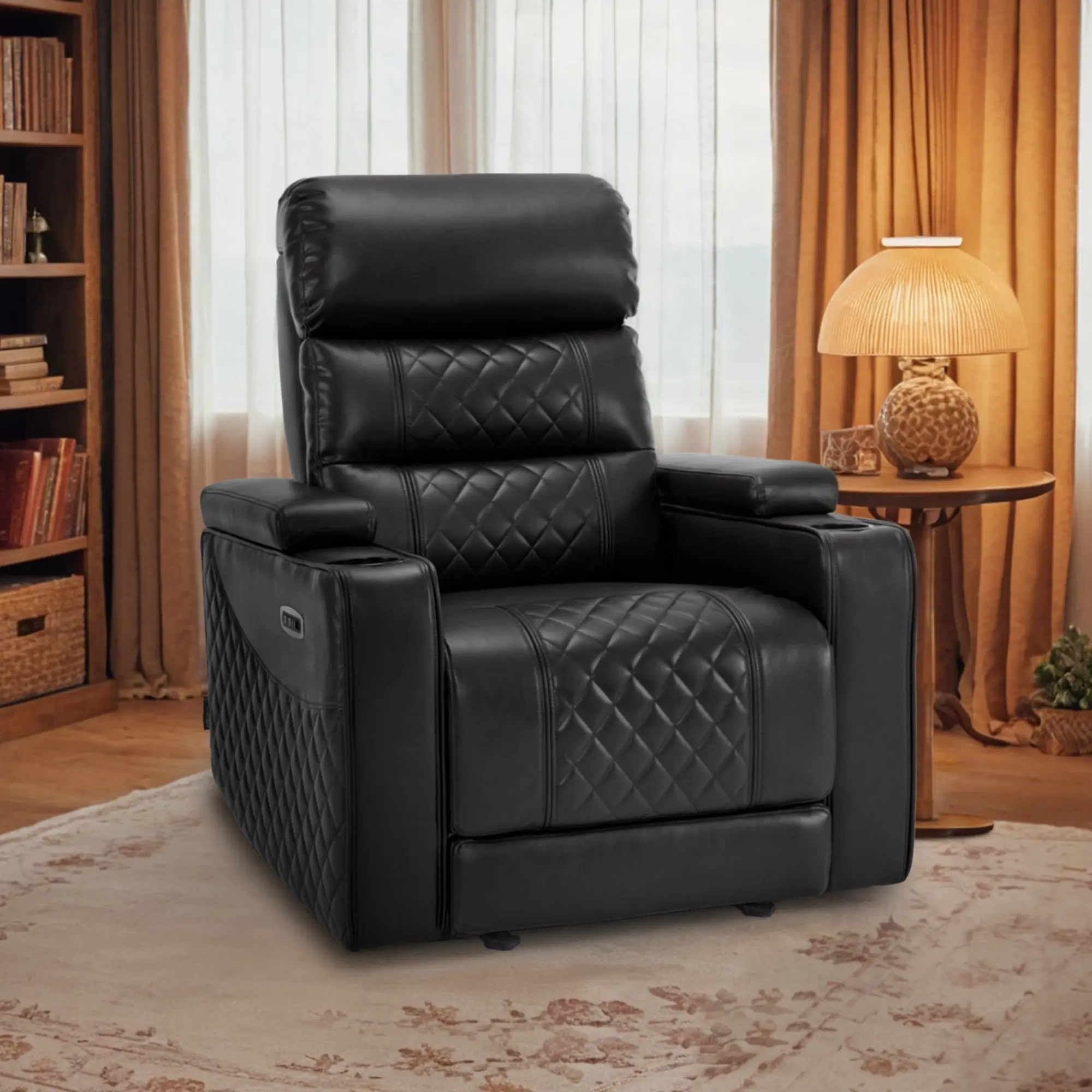 Power Recliner Chair, Home Theater Seating, Faux Leather HTS442 Power Recliner Chair, Home Theater Seating, Faux Leather HTS442