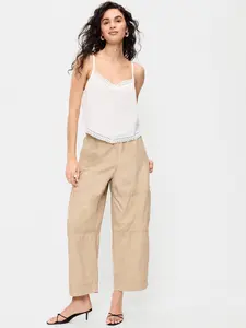 Old Navy Women's Mid-Rise Pull-On Cropped Utility Pants