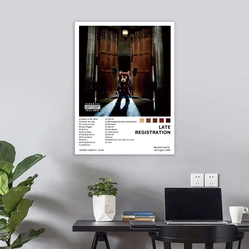 Late Registration - Music album covers, album art posters, rap-hip-hop-R&B album wall decorations, iconic rap album aesthetics, modern music art, gifts for rap fans, frameless, Hang, Merch