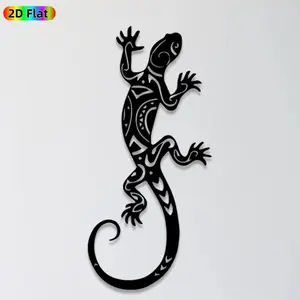 1pc Gecko Metal Wall Art, Intricate Gecko Statue Mural, Ideal Gift for New Year, Easter, Reptile Decor Enthusiasts, Weather-Resistant Metal Wall Decor Wall Sculptures, Perfect for Patio Wall & Garden Fence, Unique Outdoor Decor Accent