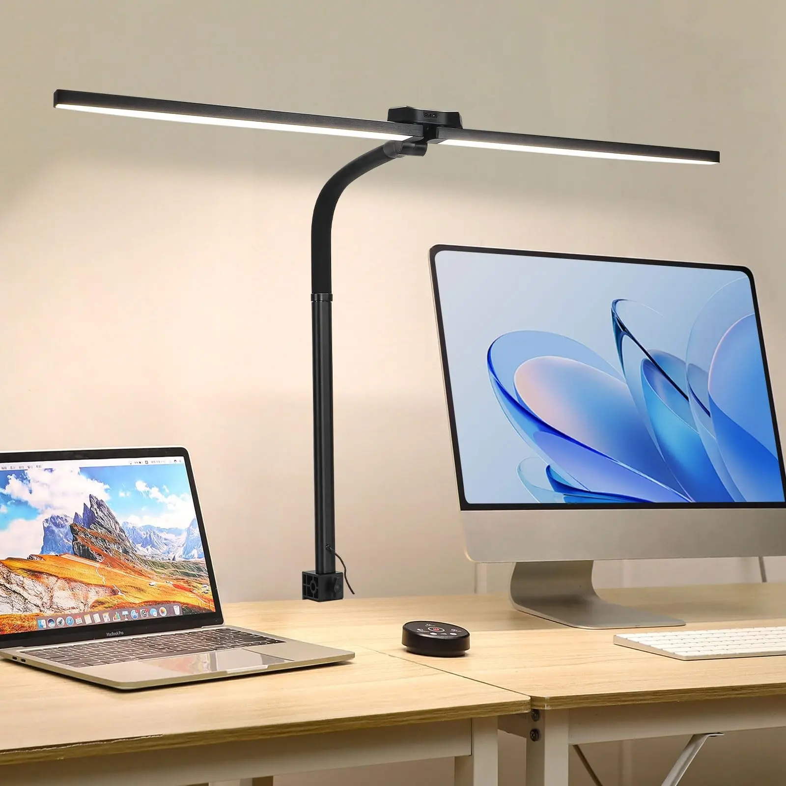 Dual Head Clip-On LED Desk Lamp, Adjustable Leds, Adjustable Gooseneck Design, USB Powered, 360° Rotatable Angle, Adjustable Lights, Ideal for Reading, Studying, Workplace Lighting, Adjustable Indoor Lighting
