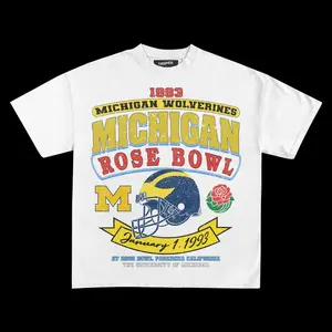 1993 Michigan Wolverines Rose Bowl Vintage Tee, Gifts For Football Fan Menswear Crewneck Short Sleeve Top