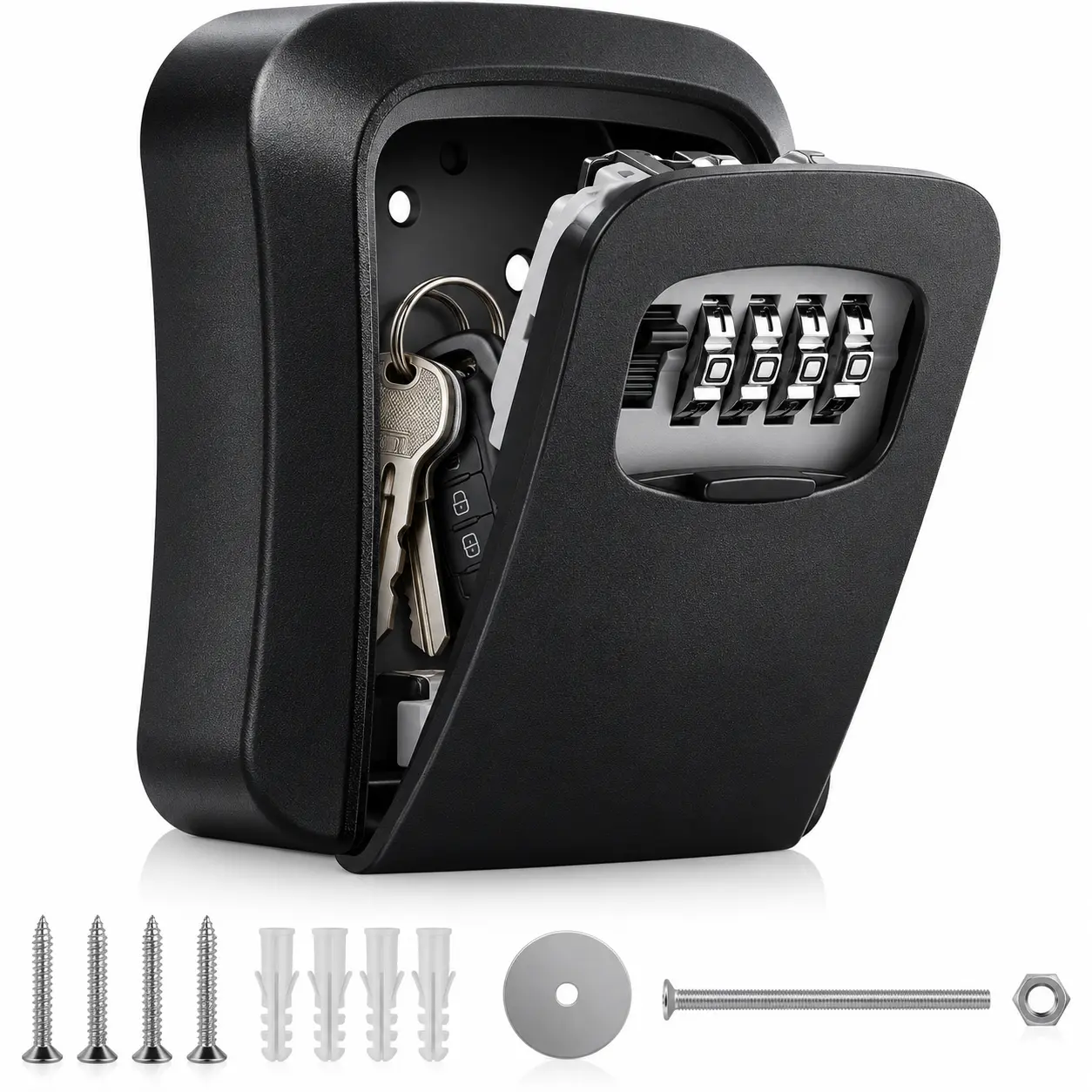 Waterproof Wall Mount Key Lock Box with 4-Digit Combination Code, Heavy-Duty Large Capacity Key Safe for Home, Airbnb, Office, Garage & Rental Properties