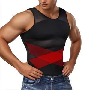 Men's Breathable Compression Tummy Control Undershirt Body Shaper Sleeveless Tank Top Shaping Spring/Summer Sweatshirt Menswear Shapewear