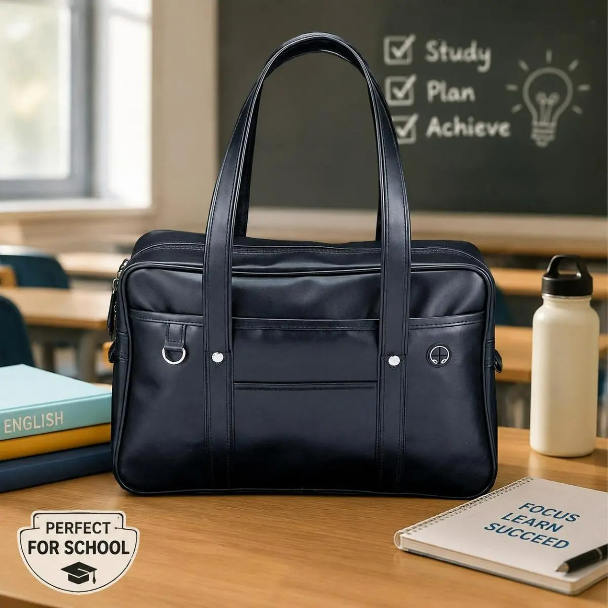 Japanese Style JK PU Leather Backpack, Unisex Anime Cosplay School Bag, Casual Portable Uniform Shoulder Handbag for Men & Women
