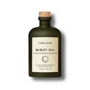 Third Layer Night Oil – 100% Organic Cold-Pressed, Hexane-Free, Extra Virgin Castor Oil with Magnesium & Frankincense, Body Serum for Skin Hydration & Evening Self-Care (14 fl oz)