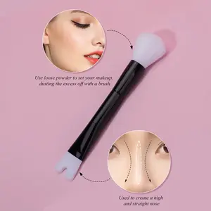 Dual purpose U-shaped nose contour brush & powder setting brush Cosmetic Makeup