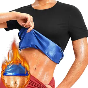 Women's Waist Trainer Thermal Compression Vest Sweat Shirt Athletic Tee Compression T-Shirt Heat Trapping Body Shaper