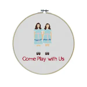 Come Play with Us Premium Cross Stitch Kit - EVERYTHING INCLUDED | The Shining | Creepy Patterns | Twins | Halloween | Scary Movies