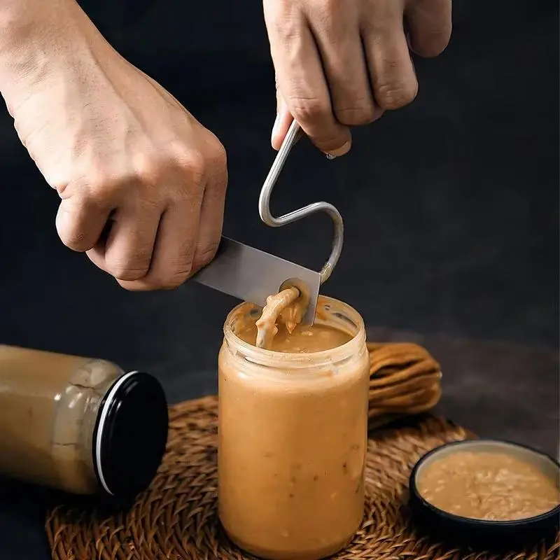 Stainless Steel Multipurpose Peanut Butter Scrapermixer Food Grade Material Stirrer Manual Churner for Mixing Kitchen Tool 69x46x30mm 300pcs OPP Packaging