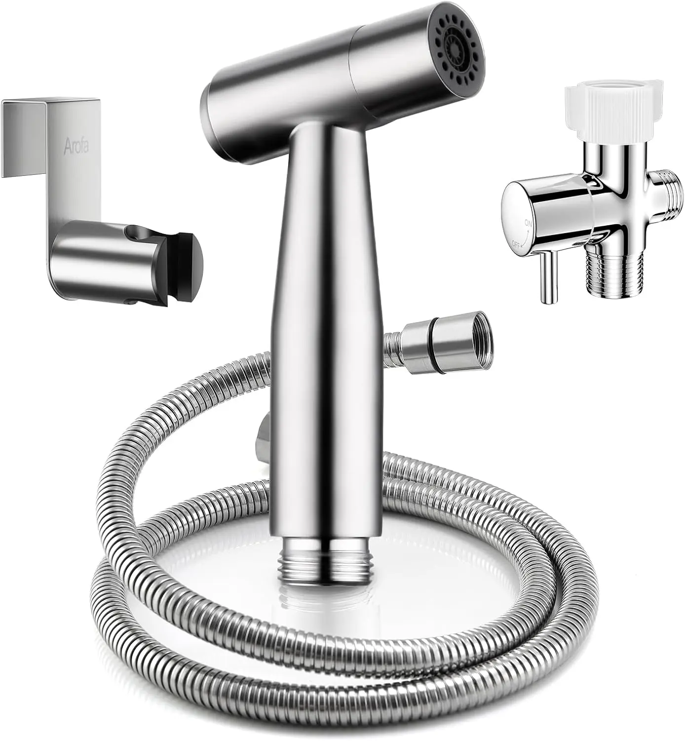 YUNMEIYI Handheld Bidet Sprayer Kit - Hands-Free, Adjustable Flow Toilet Spray with Hose, Stainless Steel Faucet for Muslim Shower, Baby Cloth Diaper Cleaning, Toilet Cleaning
