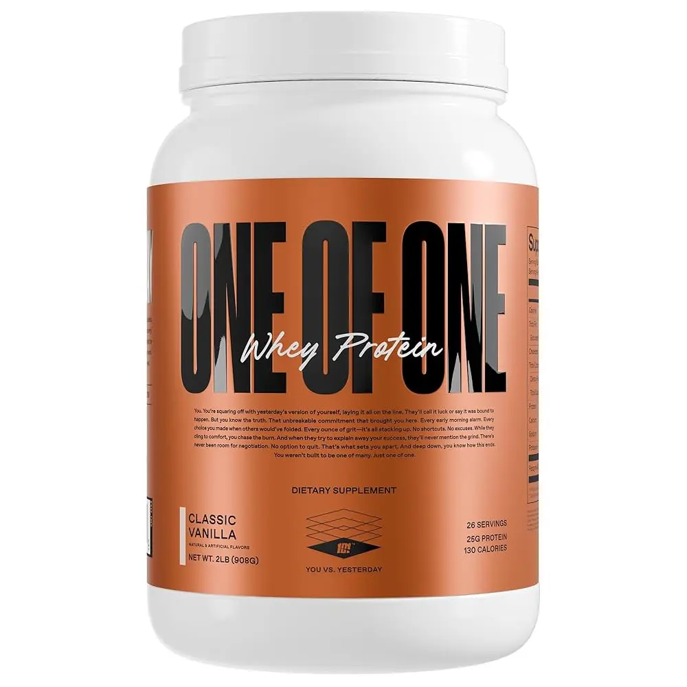 One of One Whey Protein - Classic Vanilla Flavor 2LB 908g Dietary Supplement with 26 Servings 26g Protein