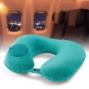 Inflatable U-shape Travel Pillow, Memory Foam Neck Support for Airplane & Camping, Foldable Anti-Leak Quick Inflate Pillow for Outdoor Sleeping Bag, Portable anti-Snoring Neck Rest