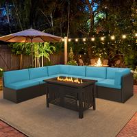 Dark Blue + Fire Pit Table
