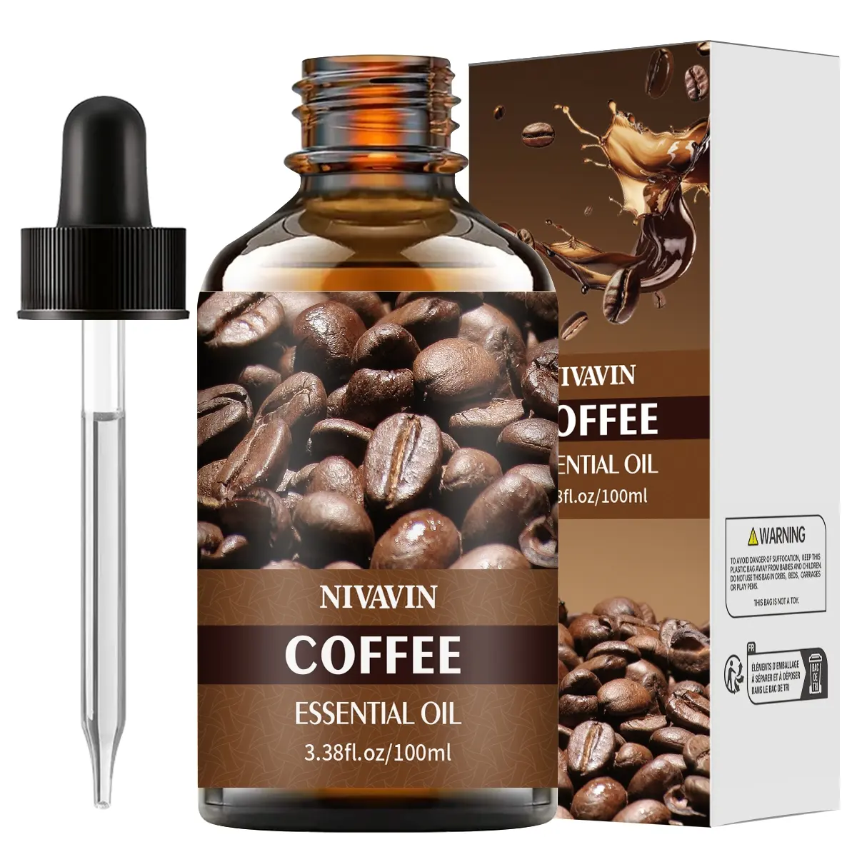 Nivavin Coffee Essential Oil Diffuser & Humidifier, Scented Home Air Freshener, Aromatherapy Home Fragrances, Room Scent Enhancer, Stress Relief, Christmas Gift Choice, Bottle, Aromatherapy Oils