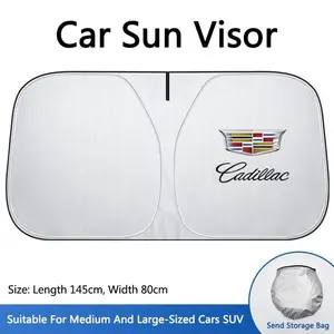 Folding Car Windshield Sun Shade Cover Visor, Sun Shade Portable, UV Protection for Cadillac Escalade Gt4 Xt4 Ats Xt5 Cts Xts Rs, 1pc Accessory
