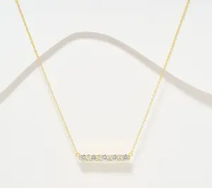 Diamonique Classics Multi-Stone Bar Necklace, Sterling Silver