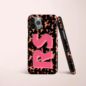 Personalized Initials Tortoise Shell Monogram iPhone 16pro max 15 14 13 12 11 plusCase