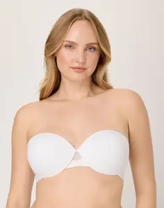 Maidenform DreamWire Multiway Strapless Bra with Underwire Lightweight Shaping Fabric Convertible Straps No Show Smoothing Cushioned Support Wedding Bra DM2310