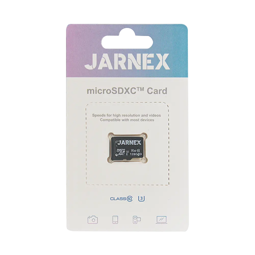 Jarnex Micros SD Memory Card, High Endurance Video MicroSDXC Card, Class 10, U3, V30, 4K UHD-I, High Speed Flash TF Card for Smartphone/Camera/Tablet/Computer/Drone/Gaming Console (128GB)