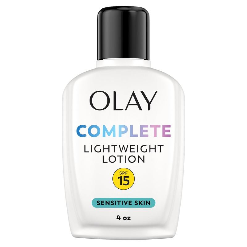 OLAY Daily Sensitive Skin Sunscreen Lotion - 4oz Lightweight, Fragrance-Free, SPF 15, UV-Protective, Hydrating Moisturizer with Long-Lasting Moisture