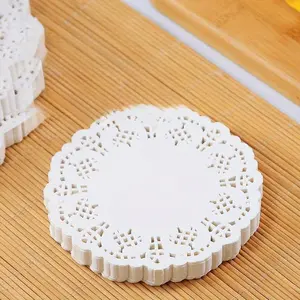 Disposable Oil-absorbing Baking Paper, 140pcs Round Flower Pattern Baking Paper, Fried Food Mat, Dinner Plate Bottom Paper, Air Fryer Pad Paper
