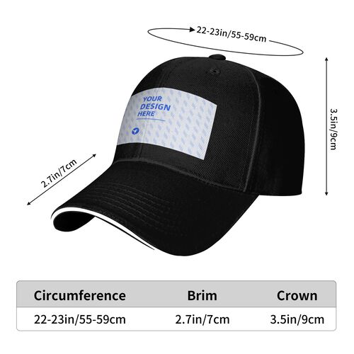 [Vintage Baseball Cap] Vintage Baseball Cap for Men - Black & ICE Text Design, One Size Fits Most Adults