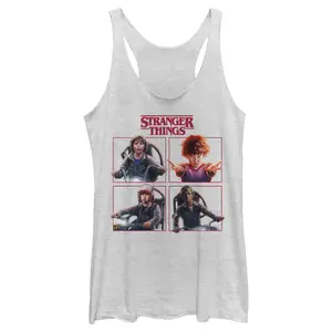 Women's Stranger Things Character Squares Racerback Tank Top
