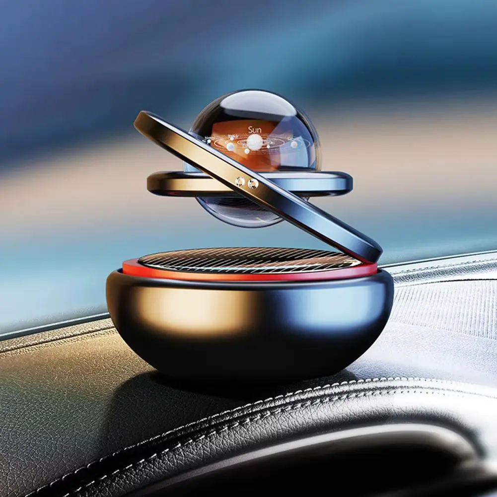 Solar-Powered Rotating Crystal Ball – Double Suspended Aromatherapy Ornament