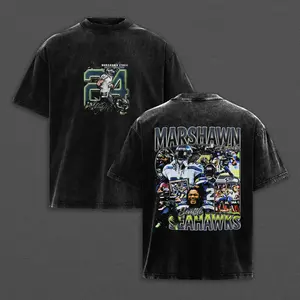 Marshawn Lynch Beast Mode Acid Wash T-Shirt, Seahawks Football