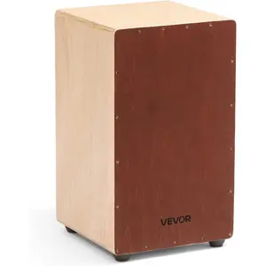 VEVOR Cajon Box Drum, with Internal Guitar Strings, Lightweight Wooden Percussion Box, Portable Birch Wood Drum Instrument with Travel Bag, Adjustable Strap, for Beginner Professional, 11x 9x 4 inVEVOR Super Brand Day