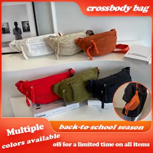 TSONG 6221Unisex trendy waterproof waist bag: a shoulder bag with zipper and woven strap, suitable for traveling, hiking, jogging and cycling
