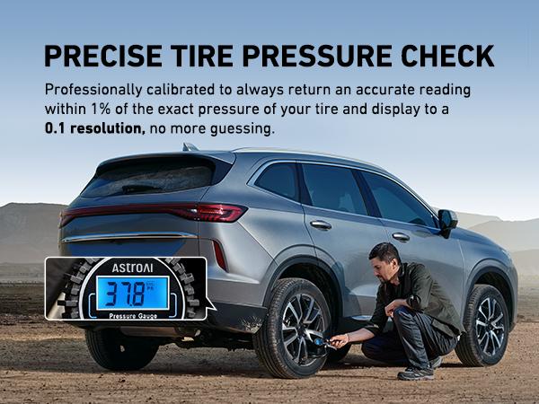 AstroAI Digital Tire Pressure Gauge with Inflator 250 PSI Air Chuck & Compressor Accessories Accuracy Measurement Durable Brass Components Automotive Vehicle Tool