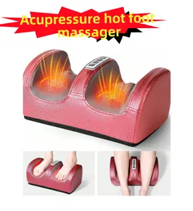 Foot Massager ,Massager with Heat,Foot and Calf Massager with Massage Roller, Suitable for Plantar Fasciitis, Pain Relief, Promotes Blood Circulation, Gifts for Dad, Mom and Lover (Red)