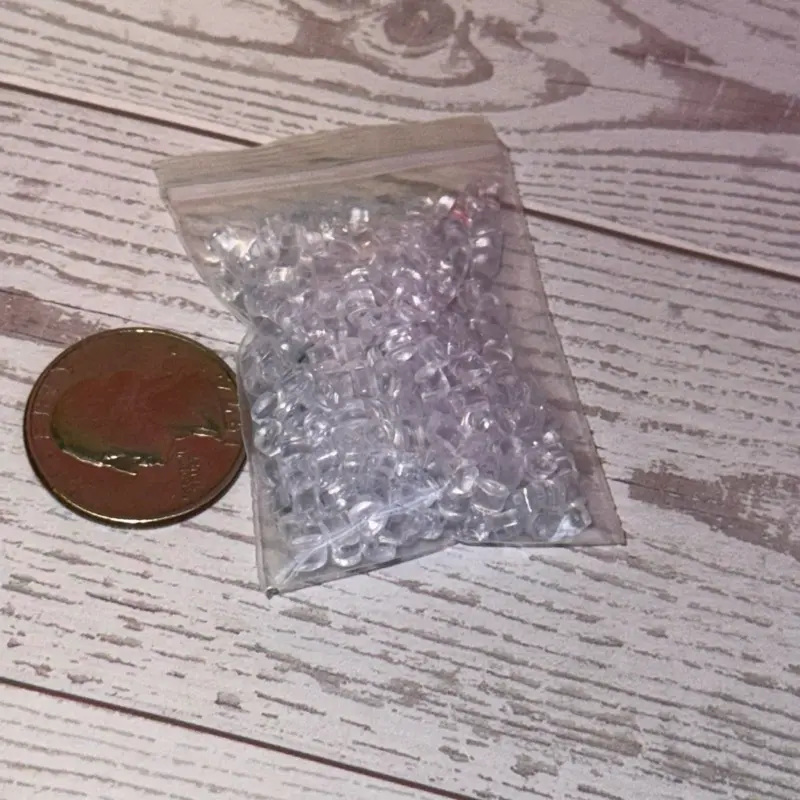 Miniature Clear Ice Cubes – Perfect for Resin Remixes, Mini Drinks & Dioramas  (Weight around 6 grams per bag of ice) Home Bar Accessories