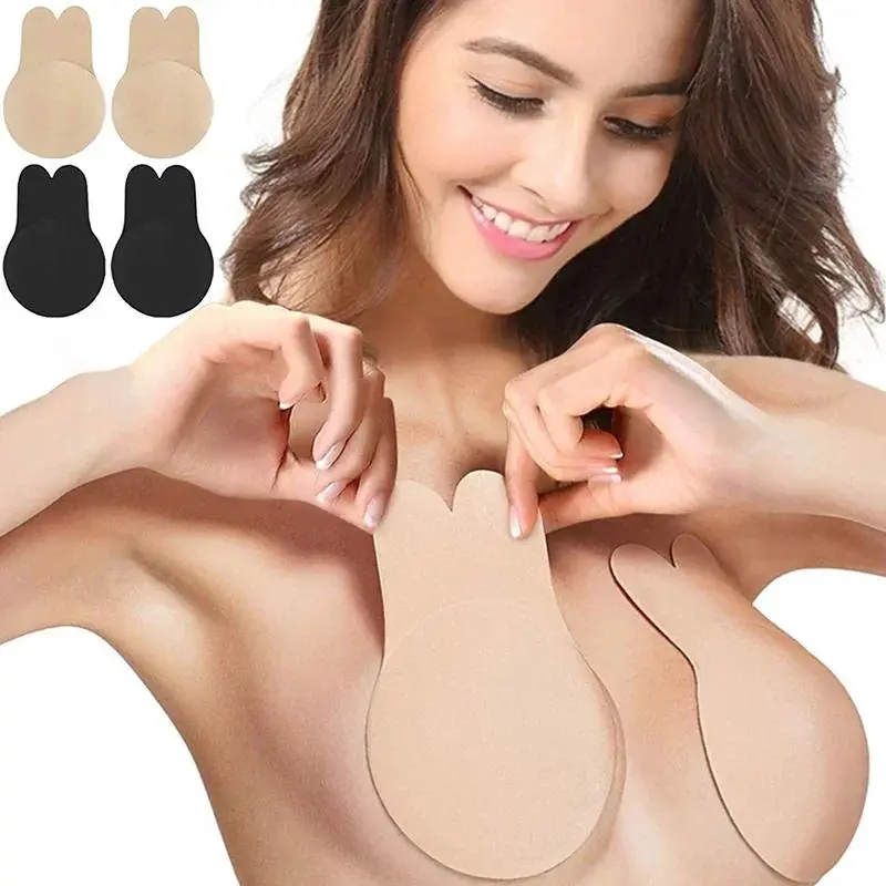 Women's Strapless Silicone Adhesive Bra - Invisible Push-Up Lift for Backless Dresses, Sexy & Reusable for All-Day Wear