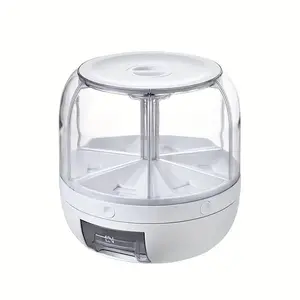 1PC Rotating Grain Storage Bin Split Rice Container Large Capacity Food Storage Container for Rice Grains Flour Pet Food Moisture Proof Sealed Storage Organizer Kitchen