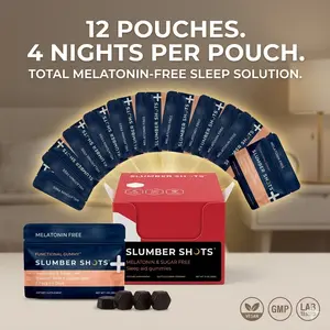 Slumber Shots Functional Sleep Gummies - Non-Melatonin Herbal Blend with Valerian Root & Jujube Seed, 12 Packs (Sugar-Free, Relaxing Sleep)