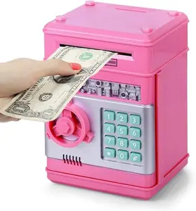 Piggy Bank Cash Coin Can ATM Bank Electronic Coin Money Bank for Kids Age 3-12, Money Savings Box Mini ATM Coin Bank Toys Gifts for 3 4 5 6 7 8 9 10 11 12 Year Old Boys Girls
