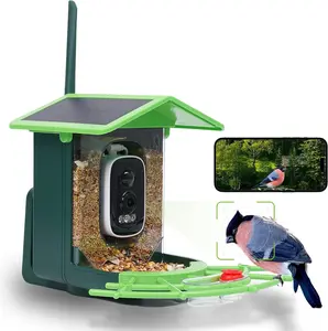 Smart Bird Feeder with Camera,Solar Powered, PIR Motion Detection,AI Bird Recognition,Hanging Bird Feeder with Full Color Night Vision,Two-Way Audio,SD/Cloud Storage,Bird Watching Gift for Family,Friends