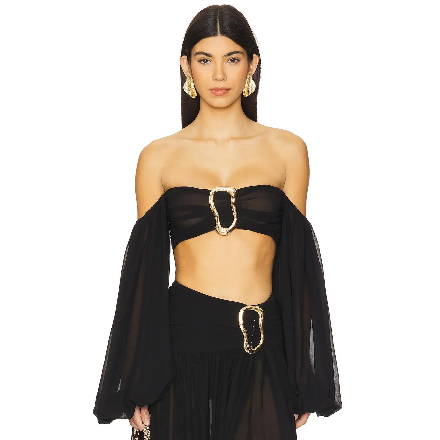 Michael Costello x REVOLVE Blair Crop Top in Black