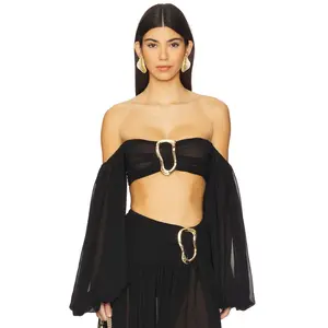 Michael Costello x REVOLVE Blair Crop Top in Black