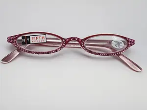 The Marvelous, (Bling) Women Reading Glasses W  (Rose N Ligth Rose) European Crystals (Red) (fairy godmother) Lower Nose, NY Fifth Avenue