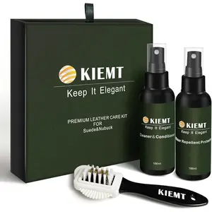 KIEMT  Suede and Nubuck Care kit,Leather Cleaner and Conditioner,Suede Protector ,Double  Leather,Suede Cleaner for Shoes,Couch,Boot,Furniture