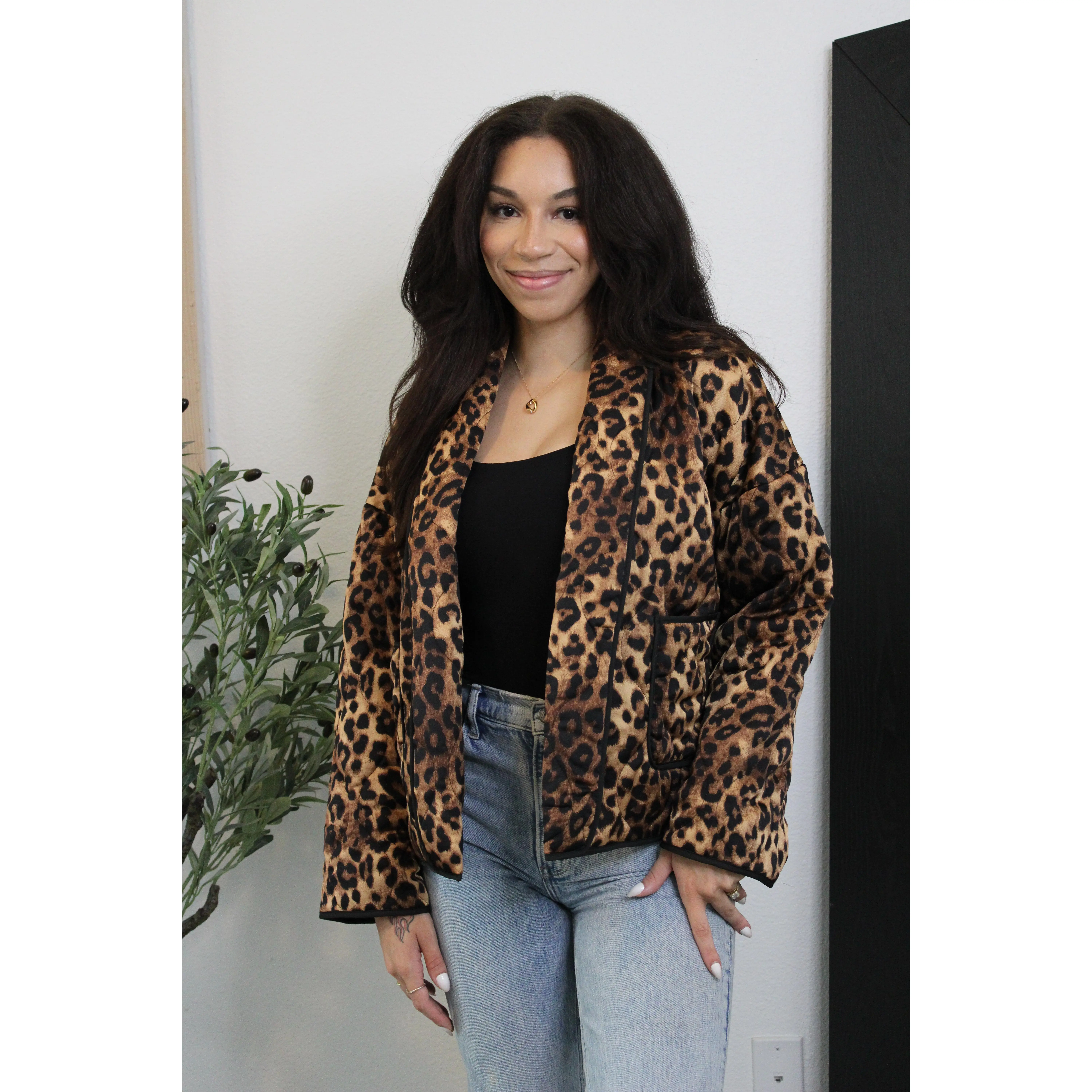 Too Extra Quilted Jacket: Leopard