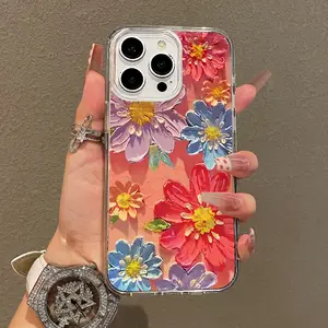 Soft Girl Magnetic Case for iPhone11/12/13/14/15/16/promax, Colorful Floral Art Lightweight, Drop-Proof, MagSafe Compatible | Perfect for Teen Girls